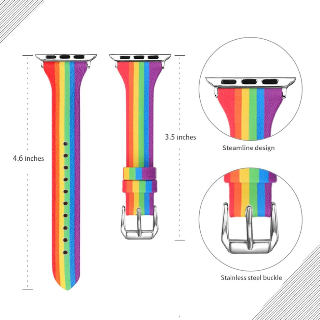 Super kønt Universal Apple Ægte læder Rem - Flerfarvet#serie_4