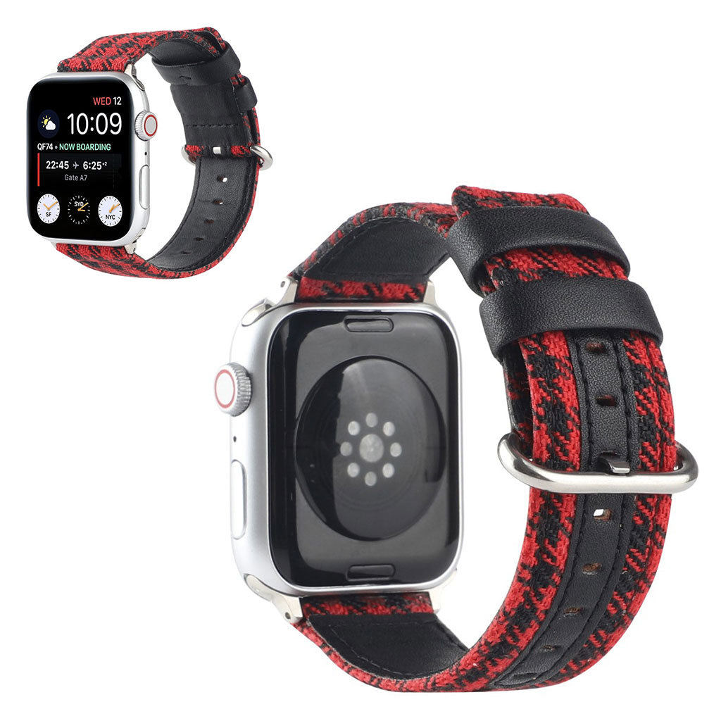 Apple Watch Series 6 / 5 40mm lattice pattern watch band - Red / Black#serie_2