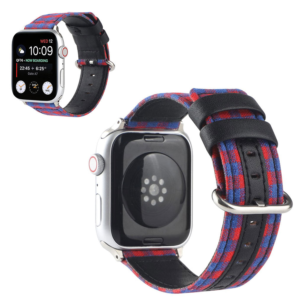 Apple Watch Series 6 / 5 40mm lattice pattern watch band - Red / Blue#serie_3