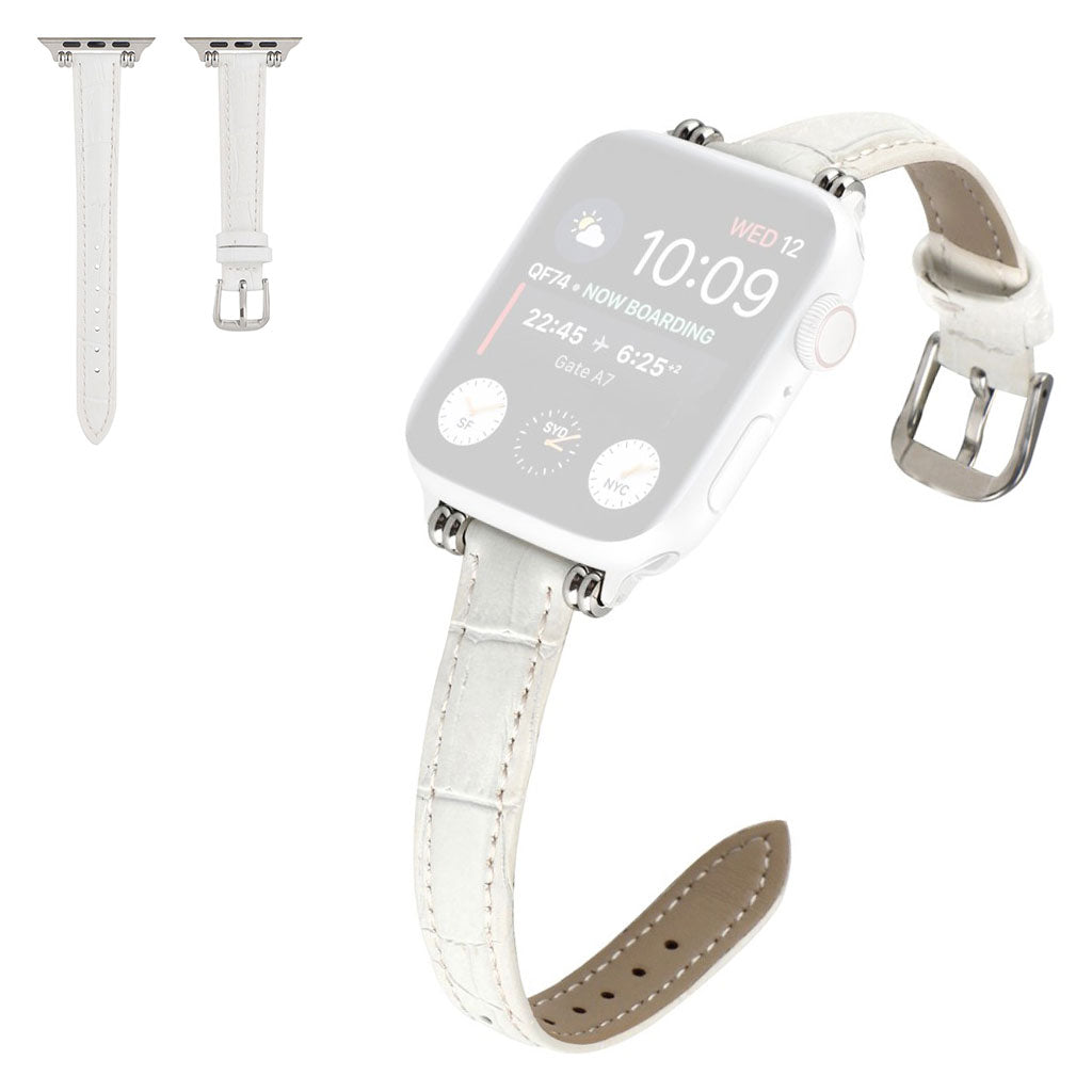 Glimrende Universal Apple Ægte læder Rem - Hvid#serie_2