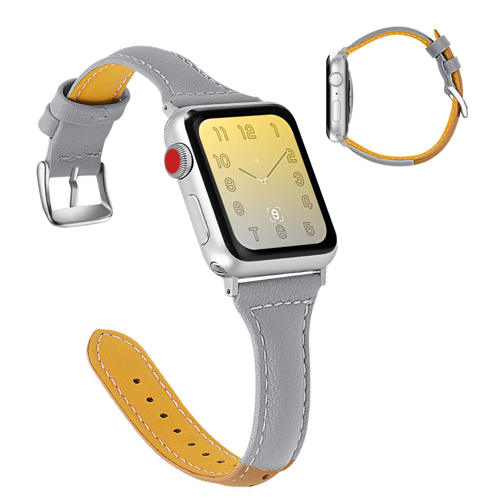 Rigtigt skøn Universal Apple Ægte læder Rem - Sølv#serie_4