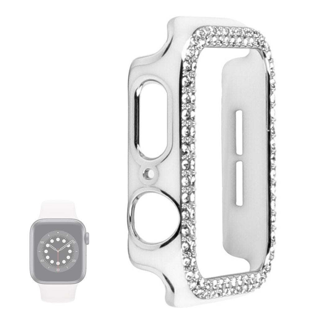 Universal Apple  Plastik og Rhinsten Bumper  - Hvid#serie_2