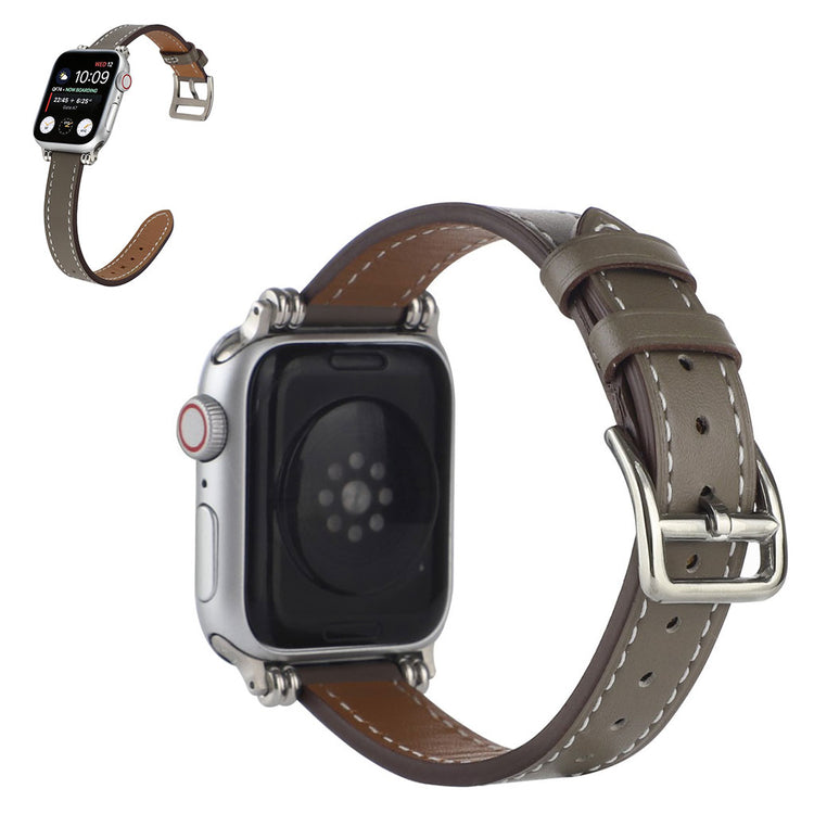 Rigtigt godt Universal Apple Ægte læder Rem - Sølv#serie_2