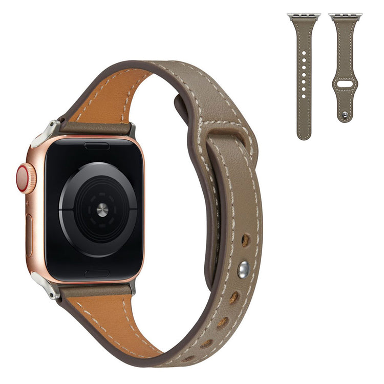 Meget godt Universal Apple Ægte læder Rem - Sølv#serie_5