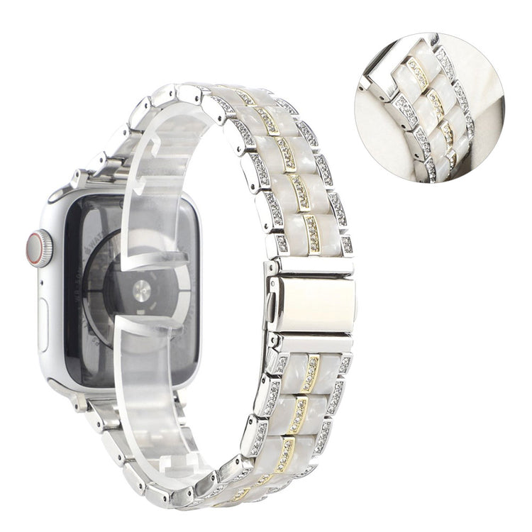 Vildt nydelig Universal Apple Metal og Rhinsten Rem - Sølv#serie_16