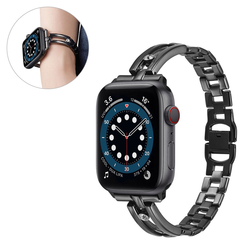 Helt vildt fantastisk Universal Apple Metal og Rhinsten Rem - Sort#serie_3