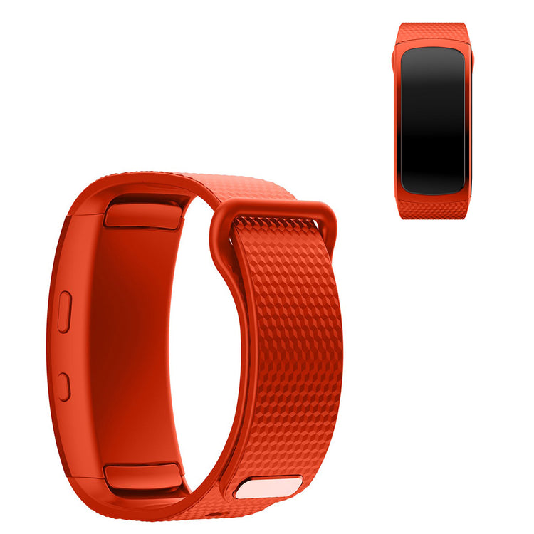 Rigtigt hårdfør Samsung Gear Fit2 Silikone Rem - Størrelse: S - Orange#serie_7