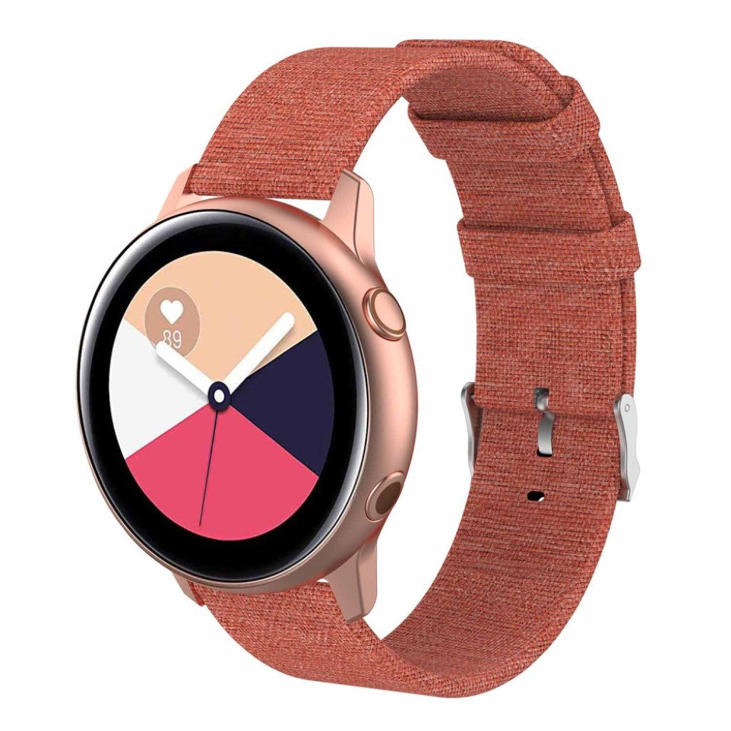 Super slidstærk Samsung Galaxy Watch Active Nylon Rem - Orange#serie_2