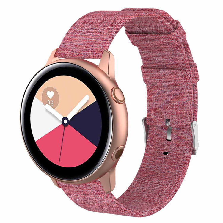 Super slidstærk Samsung Galaxy Watch Active Nylon Rem - Pink#serie_4