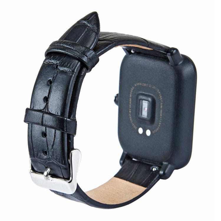 Super fint Samsung Galaxy Watch Active Ægte læder Rem - Sort#serie_1