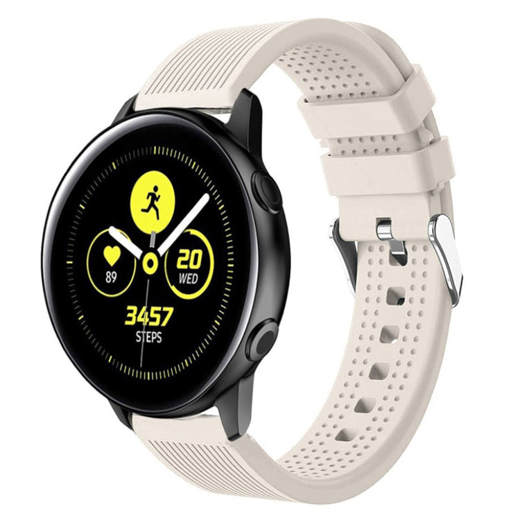 Rigtigt fed Samsung Galaxy Watch Active Silikone Rem - Beige#serie_1
