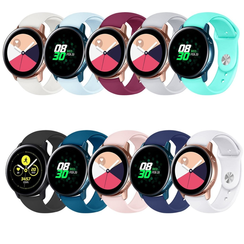 Super slidstærk Samsung Galaxy Watch Active Silikone Rem - Sort#serie_1