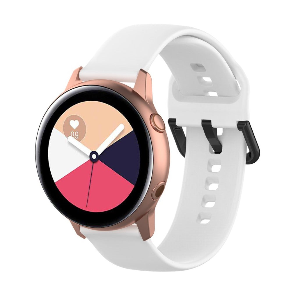 Tidsløst Samsung Galaxy Watch Active Silikone Rem - Hvid#serie_2
