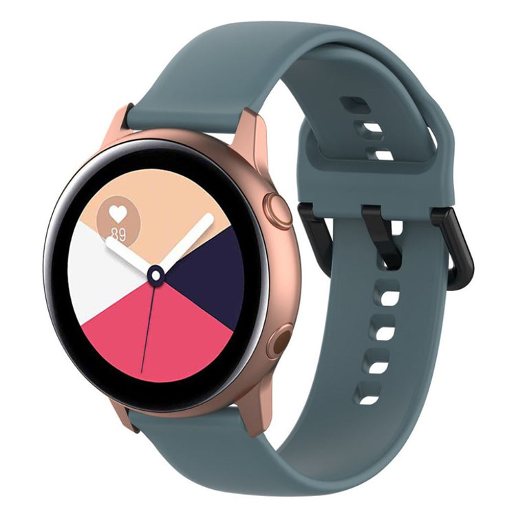 Rigtigt smuk Samsung Galaxy Watch Active Silikone Rem - Sølv#serie_8