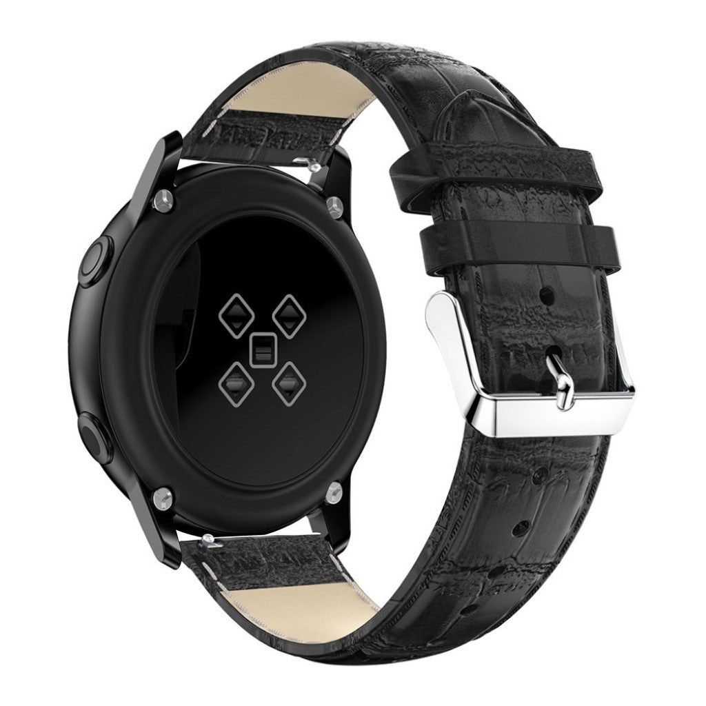 Vildt rart Samsung Galaxy Watch Active Ægte læder Rem - Sort#serie_1