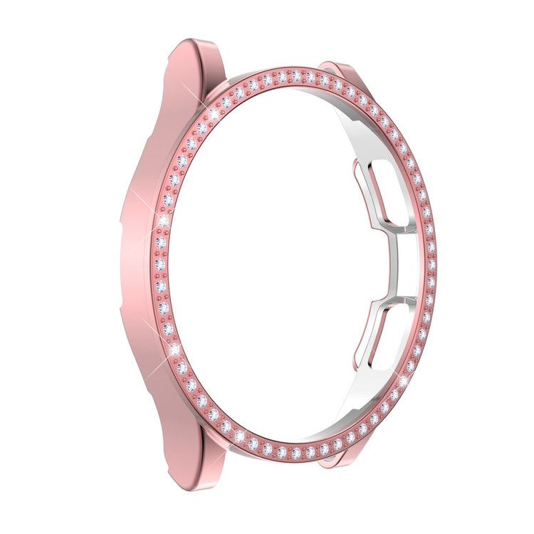 Mega Godt Samsung Galaxy Watch 4 Classic (46mm) Cover med Skærmbeskytter i Rhinsten og Hærdet Glas - Pink#serie_5