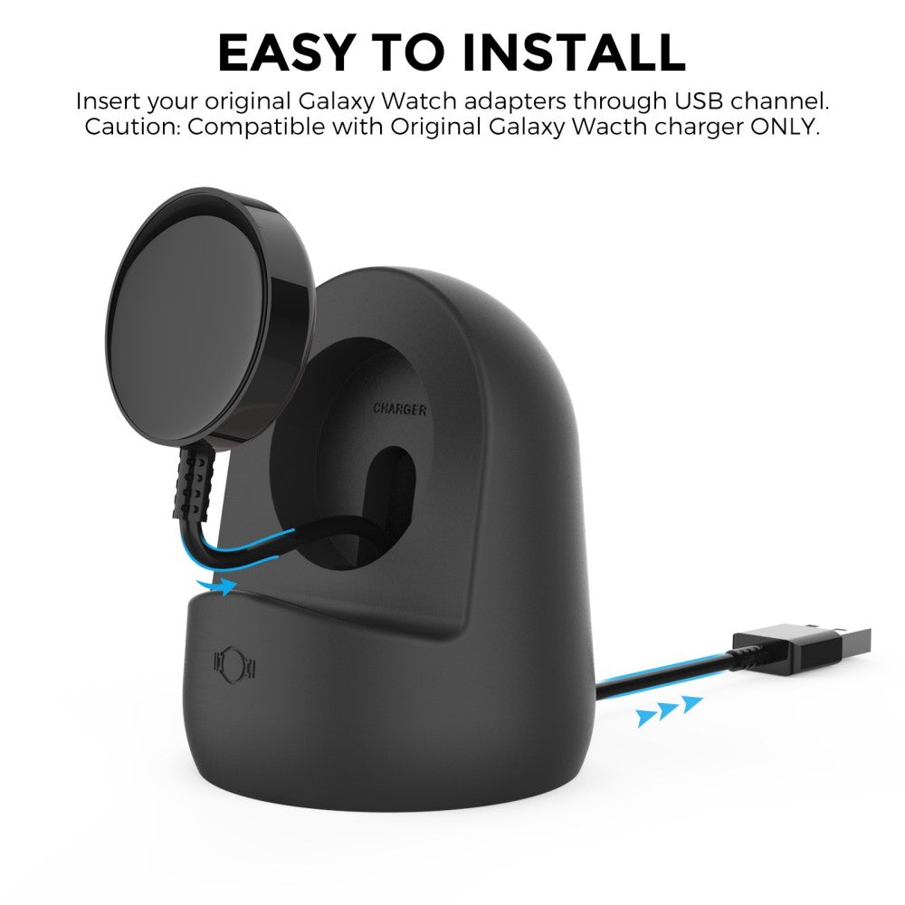 Universal Samsung Smartwatch Silikone Holder - Sort#serie_1