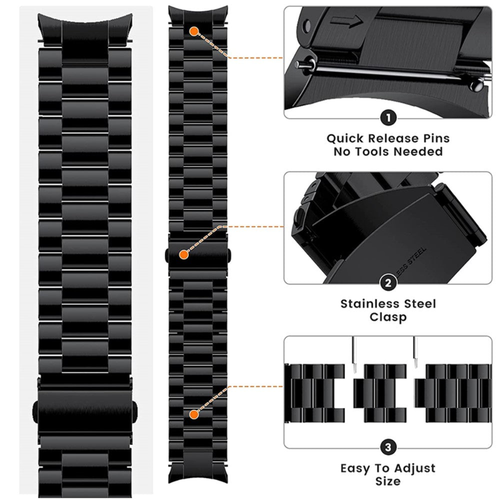 Super Elegant Metal Universal Rem passer til Samsung Smartwatch - Sort#serie_1