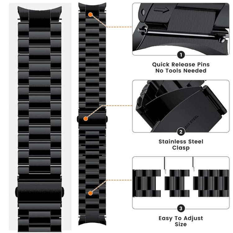 Super Elegant Metal Universal Rem passer til Samsung Smartwatch - Sort#serie_1