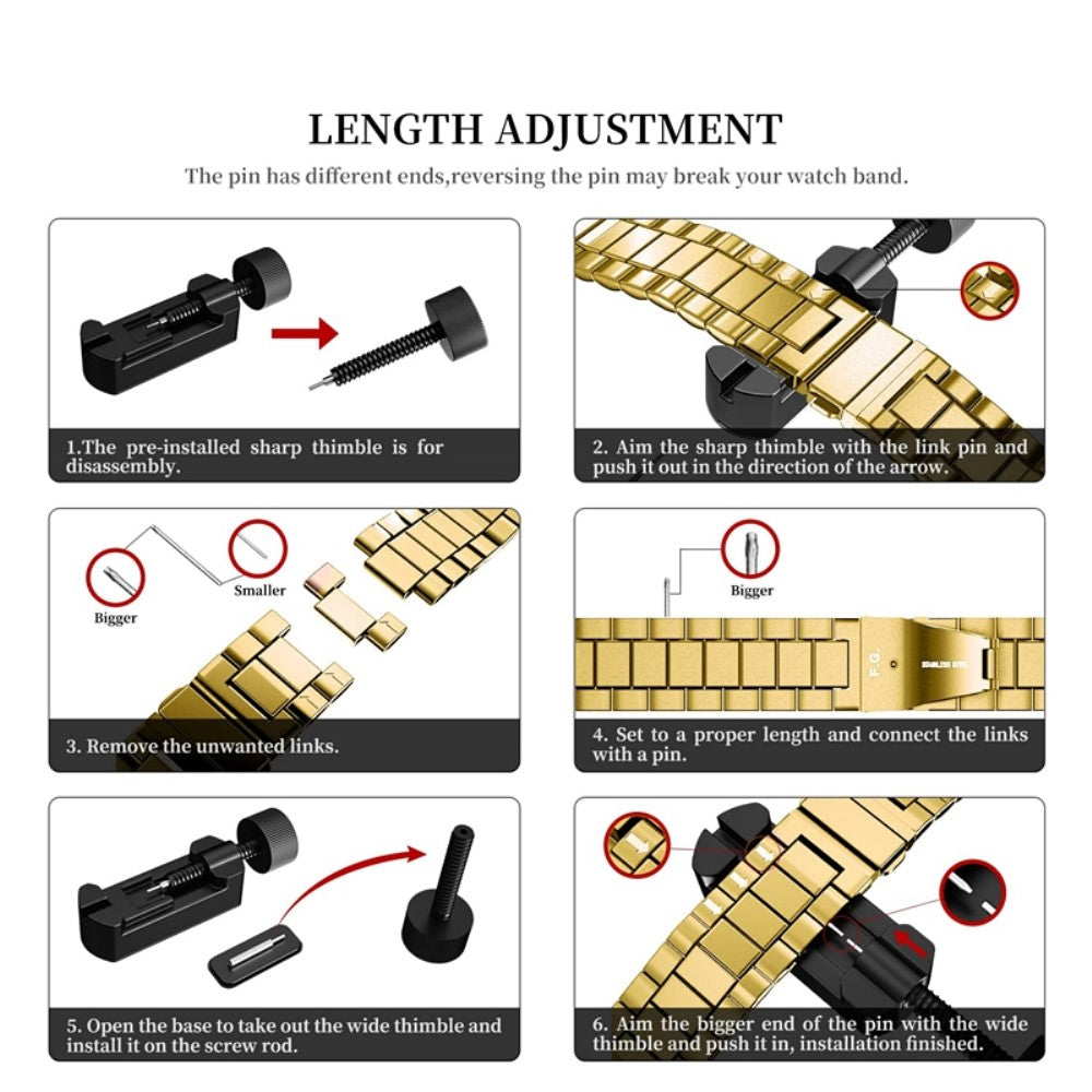Helt vildt fantastisk Universal Samsung Metal Rem - Guld#serie_2