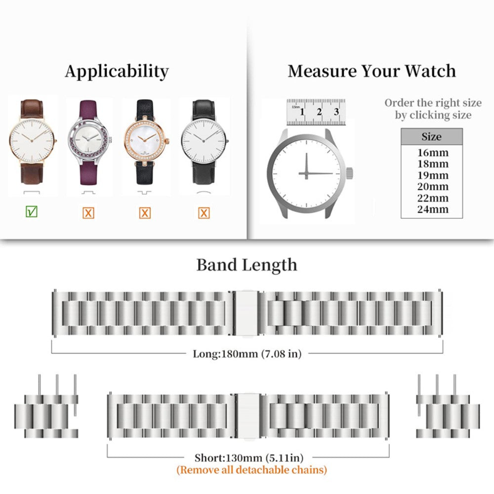 Helt vildt fantastisk Universal Samsung Metal Rem - Sølv#serie_4