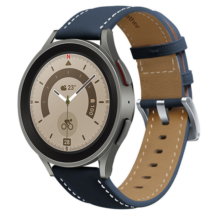 Elegant Universal Samsung Ægte læder Rem - Blå#serie_9