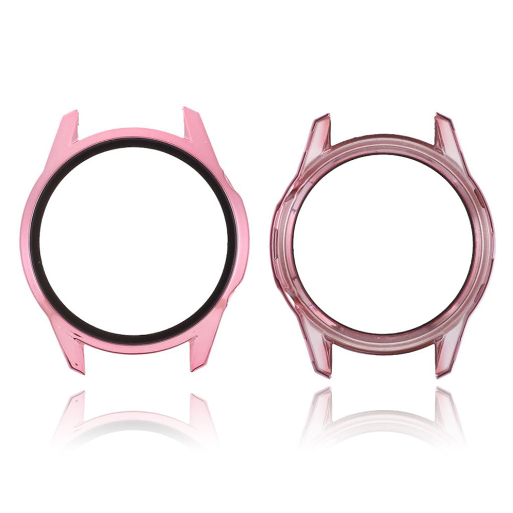 Rigtigt Flot Huawei Watch GT 2 42mm Cover med Skรฆrmbeskytter i Silikone og Hรฆrdet Glas - Pink#serie_1