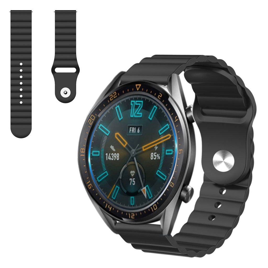 Mega slidstรฆrk Huawei Watch GT 2 46mm Silikone Rem - Sort#serie_1