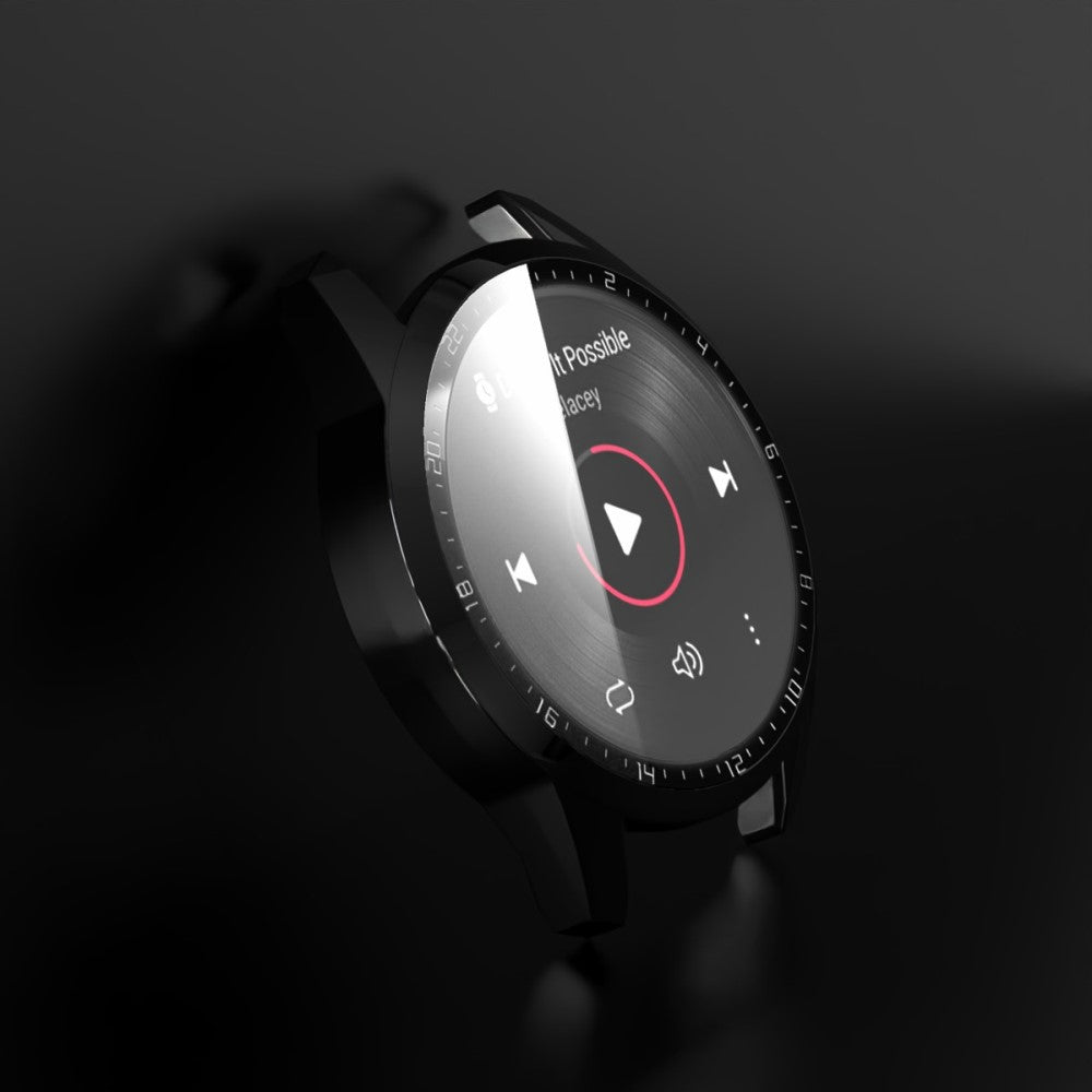 Super Pænt Huawei Watch GT 2 46mm Cover med Skærmbeskytter i Plastik og Hærdet Glas - Sort#serie_2