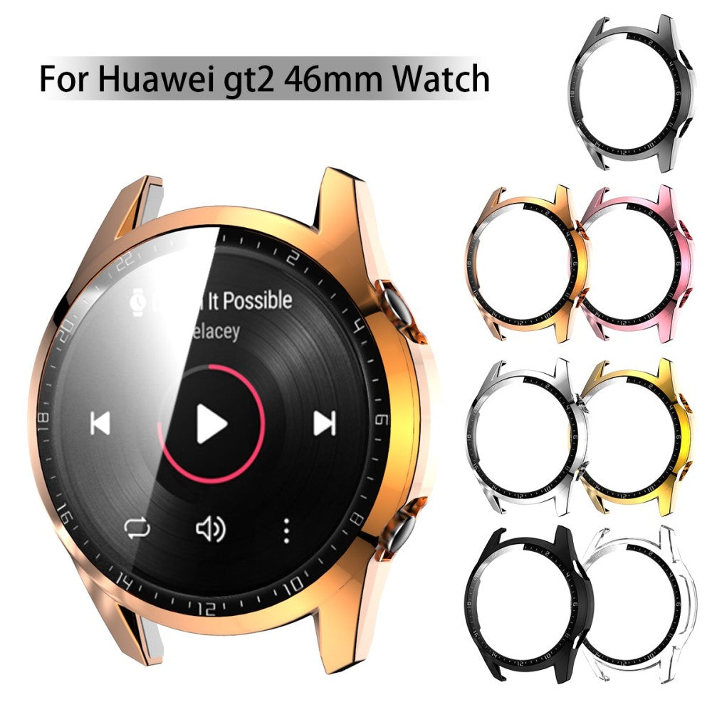 Super Pænt Huawei Watch GT 2 46mm Cover med Skærmbeskytter i Plastik og Hærdet Glas - Pink#serie_5