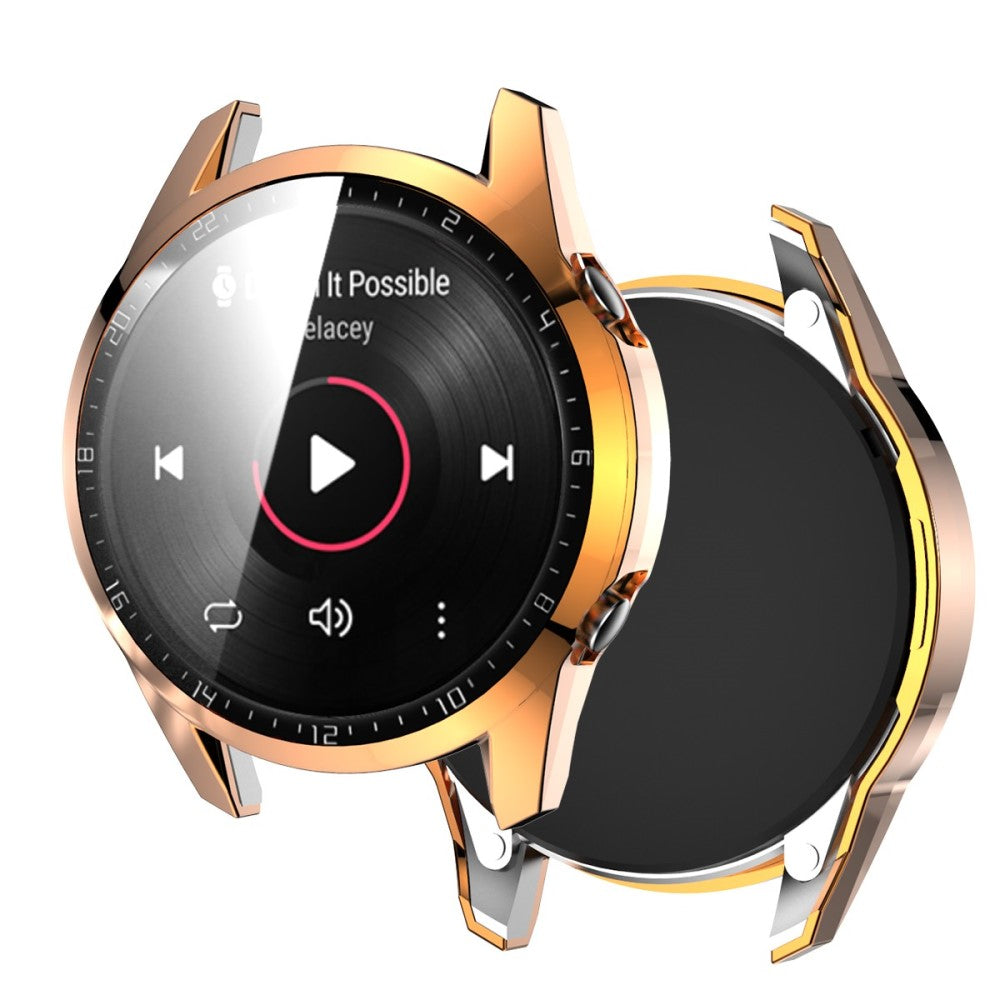Super Pænt Huawei Watch GT 2 46mm Cover med Skærmbeskytter i Plastik og Hærdet Glas - Pink#serie_5