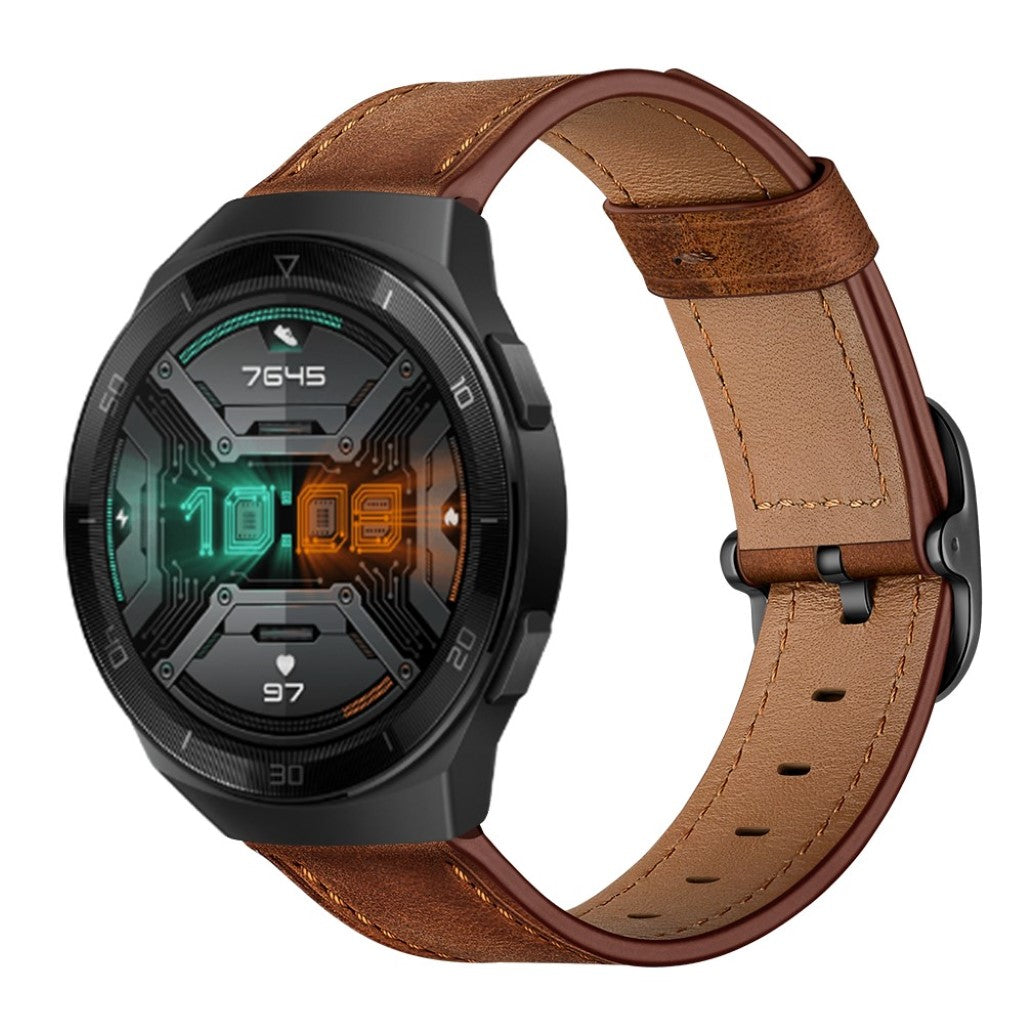 Godt Huawei Watch GT 2e Ægte læder Rem - Brun#serie_2