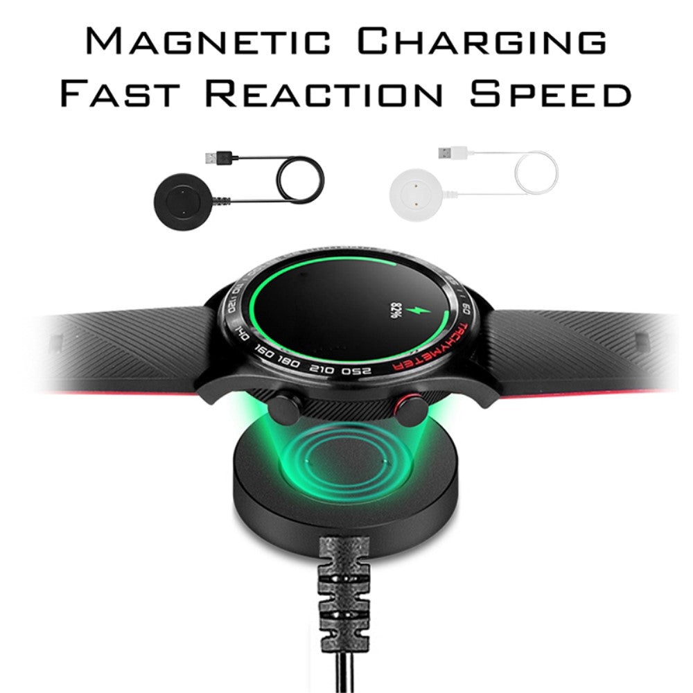 1m Plastik Universal Huawei Smartwatch  Magnetisk Ladestation - Hvid#serie_1