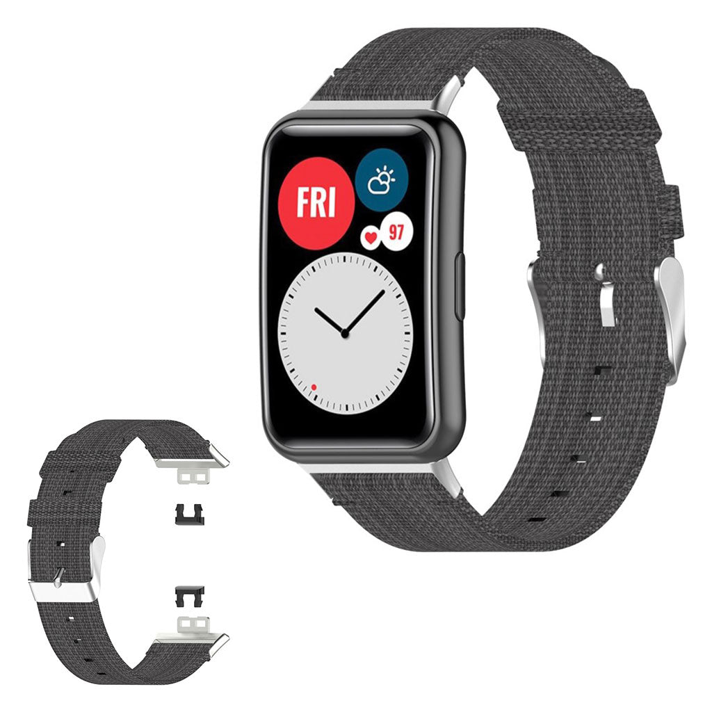 Klassisk Huawei Watch Fit Nylon Rem - Sรธlv#serie_1
