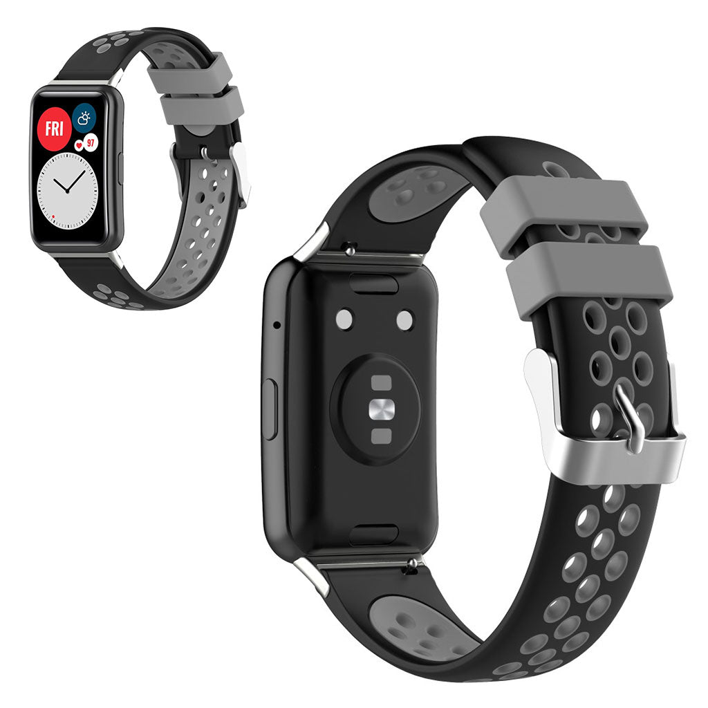 Vildt kรธnt Huawei Watch Fit Silikone Rem - Sort#serie_1