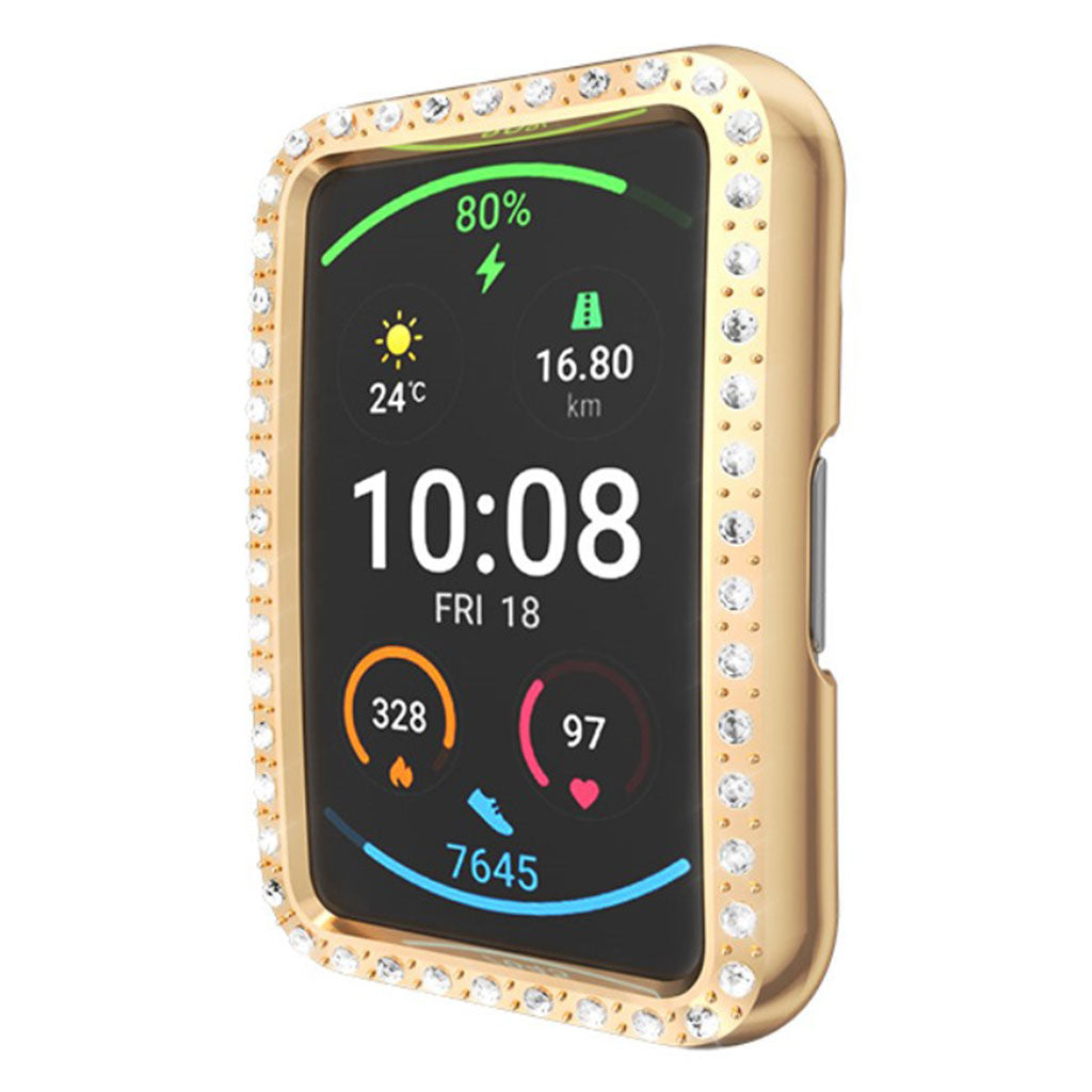 Huawei Watch Fit Rhinsten og Silikone Bumper - Guld#serie_020