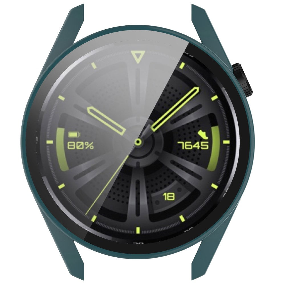 Super Fint Huawei Watch GT 3 (42mm) Cover med Skærmbeskytter i Silikone og Hærdet Glas - Grøn#serie_1