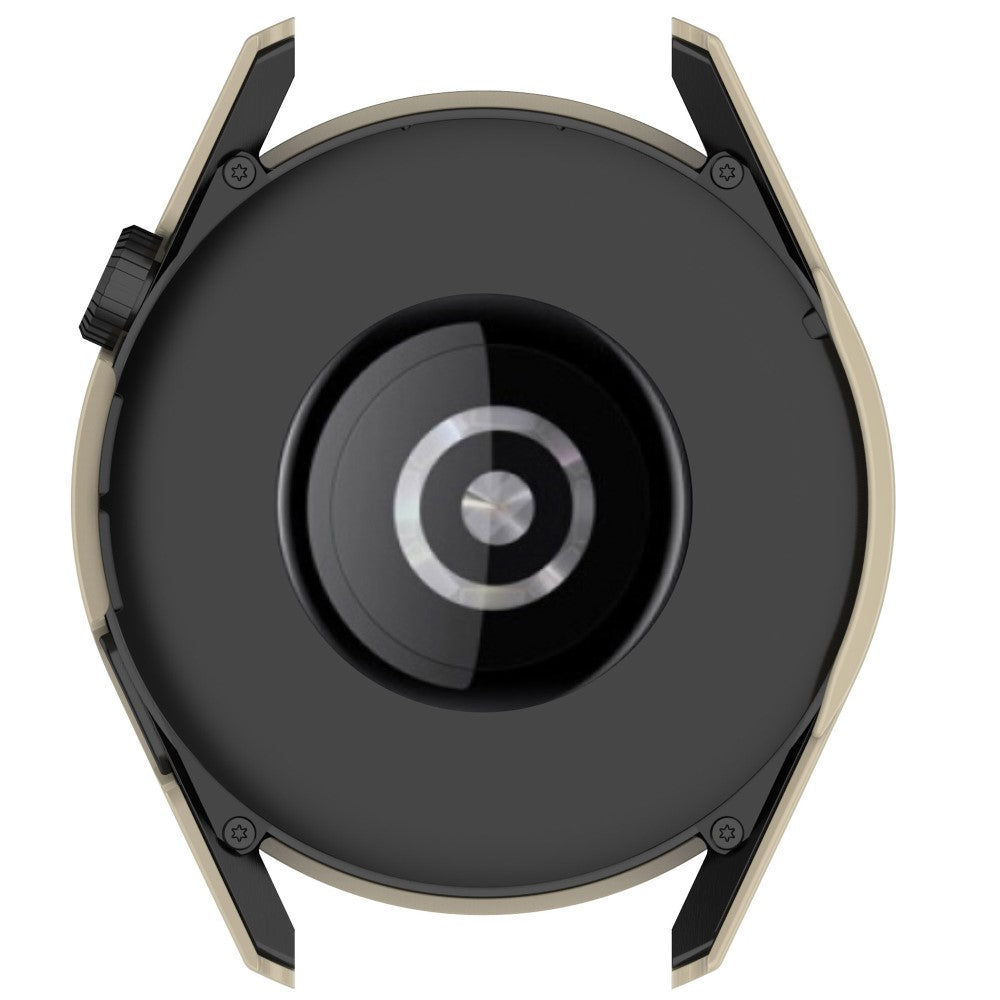 Super Fint Huawei Watch GT 3 (42mm) Cover med Skærmbeskytter i Silikone og Hærdet Glas - Beige#serie_5