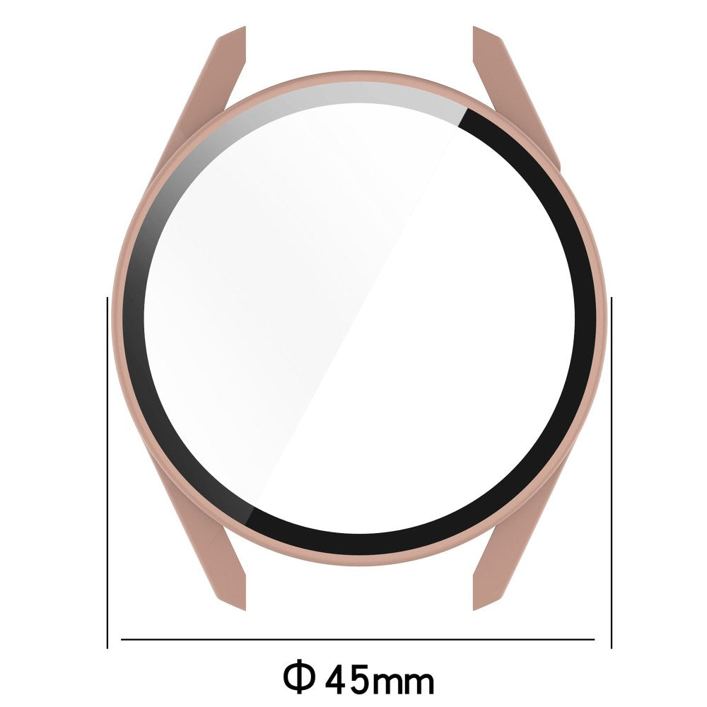 Super Fint Huawei Watch GT 3 (42mm) Cover med Skærmbeskytter i Silikone og Hærdet Glas - Pink#serie_6