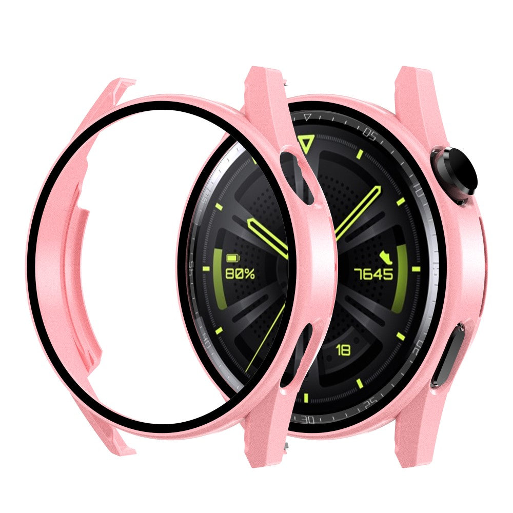 Mega Fint Huawei Watch GT 3 (42mm) Cover med Skærmbeskytter i Plastik og Hærdet Glas - Pink#serie_6