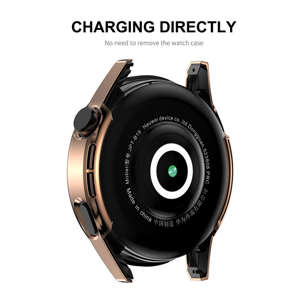 Beskyttende Huawei Watch GT 3 (42mm) Cover med Skærmbeskytter i Plastik og Hærdet Glas - Pink#serie_1