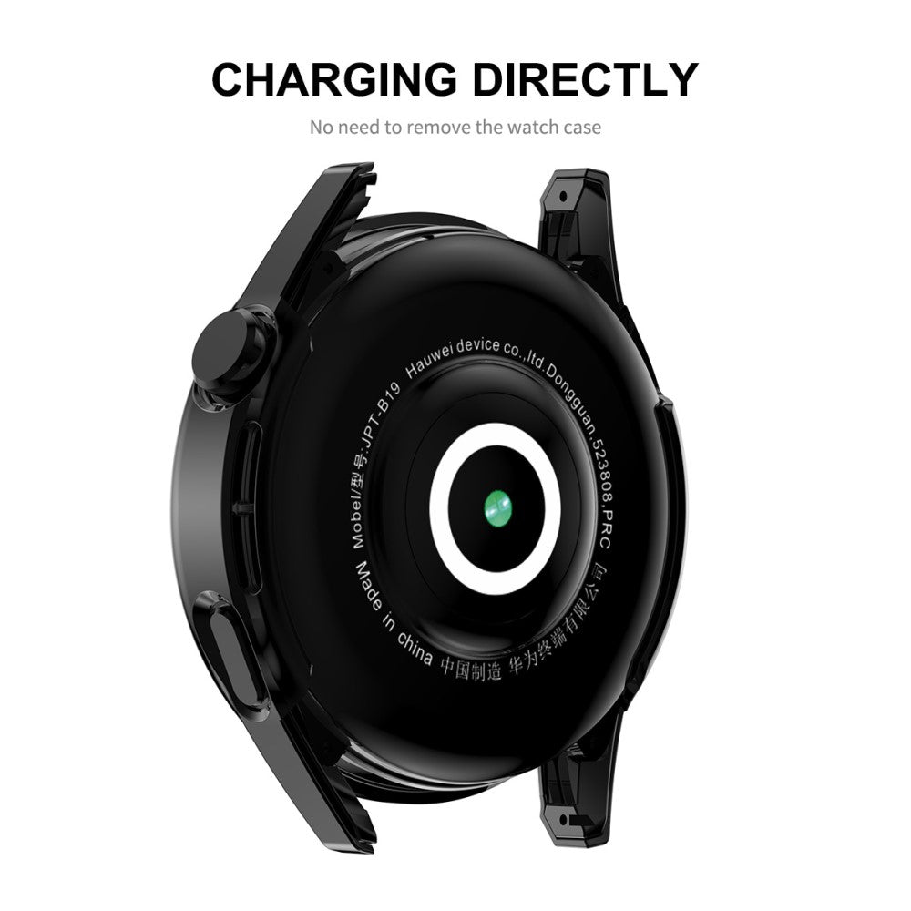 Meget Fed Huawei Watch GT 3 (42mm) Cover med Skærmbeskytter i Plastik og Hærdet Glas - Sort#serie_1