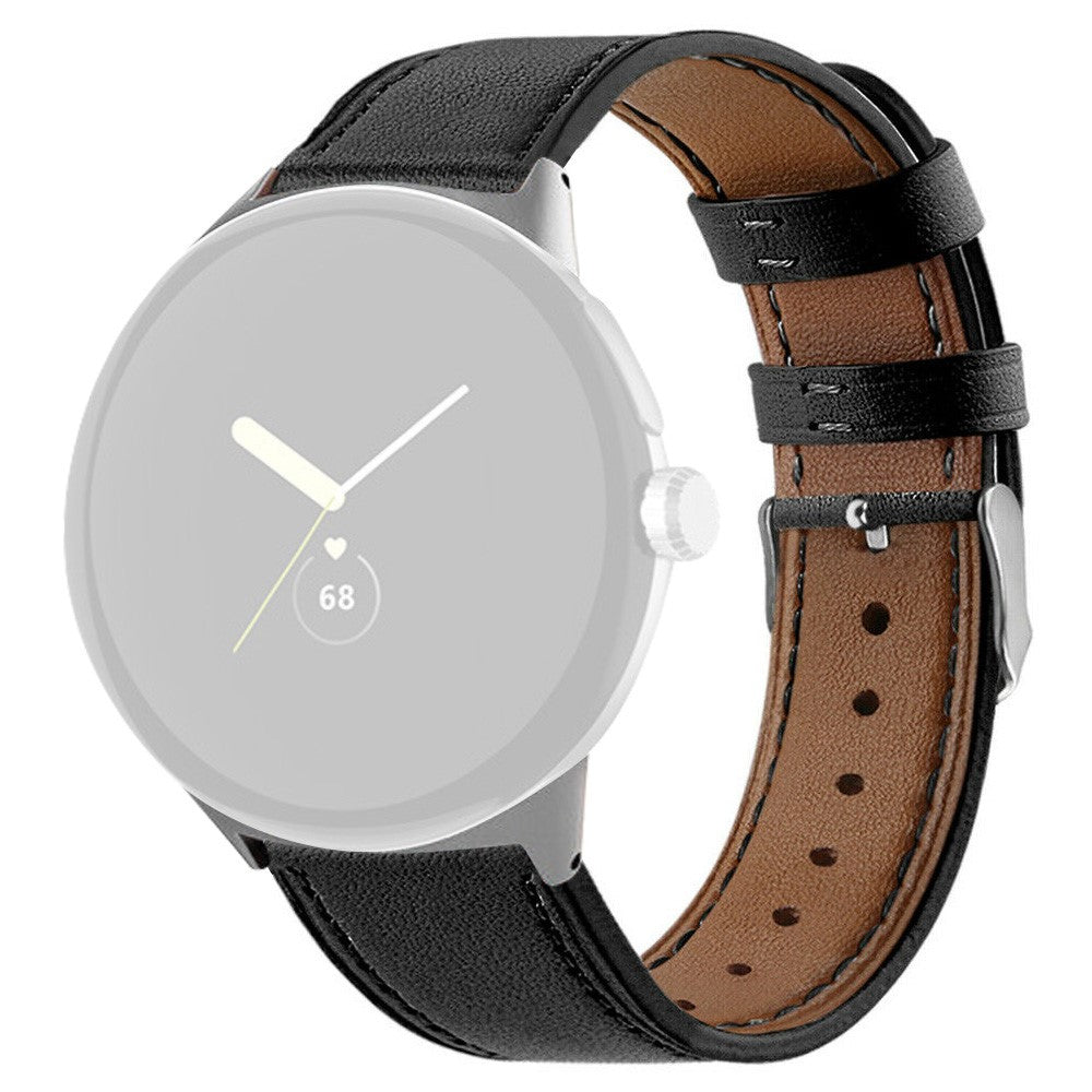 Meget komfortabel Google Pixel Watch รgte lรฆder Rem - Sort#serie_1