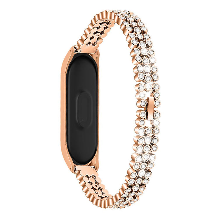 Xiaomi Mi Band 3 / Xiaomi Mi Smart Band 4 Metal og Rhinsten Rem - Guld#serie_3
