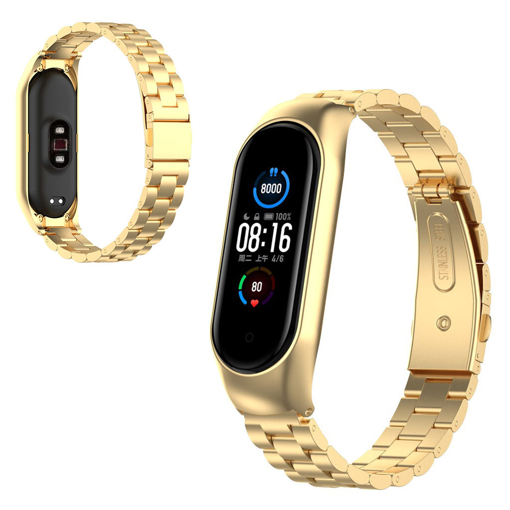Xiaomi Mi Smart Band 6 / 5 stainless steel watch band - Gold#serie_2