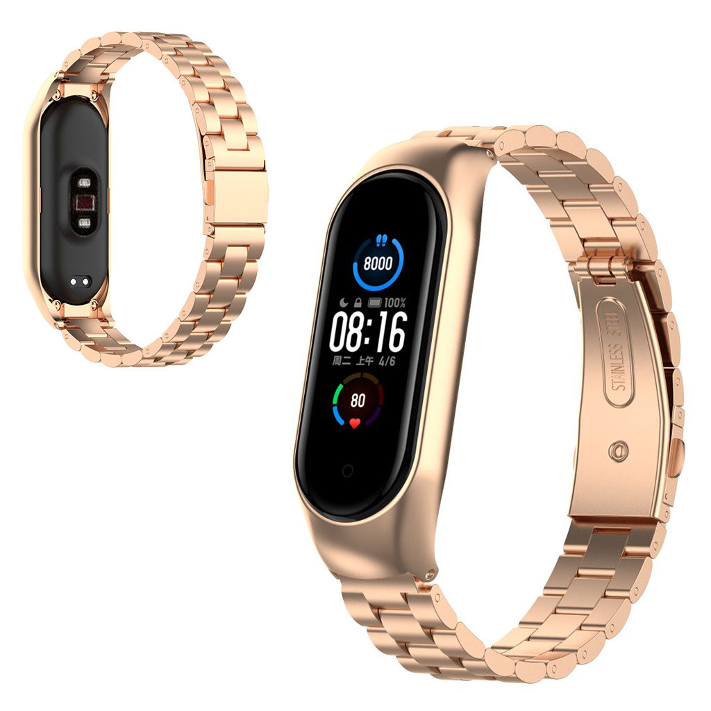 Xiaomi Mi Smart Band 6 / 5 stainless steel watch band - Rose Gold#serie_3