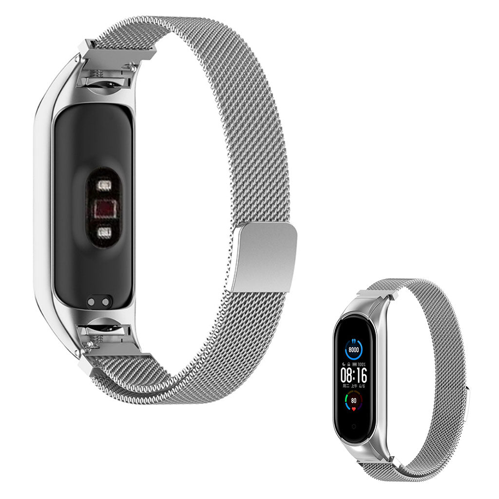 Yndigt Xiaomi Mi Smart Band 6 / Xiaomi Mi Band 5 Metal Rem - Sรธlv#serie_1