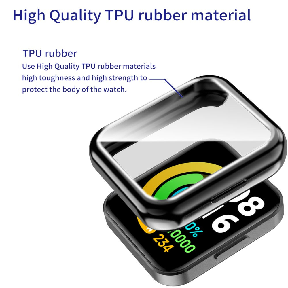 Super Pænt Xiaomi Redmi Watch 2 Cover med Skærmbeskytter i Silikone - Gennemsigtig#serie_1