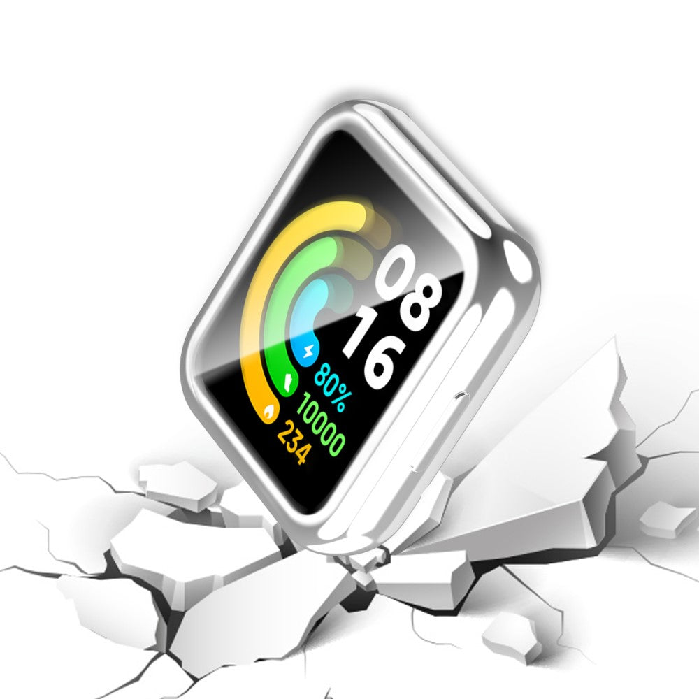 Super Pænt Xiaomi Redmi Watch 2 Cover med Skærmbeskytter i Silikone - Sølv#serie_2