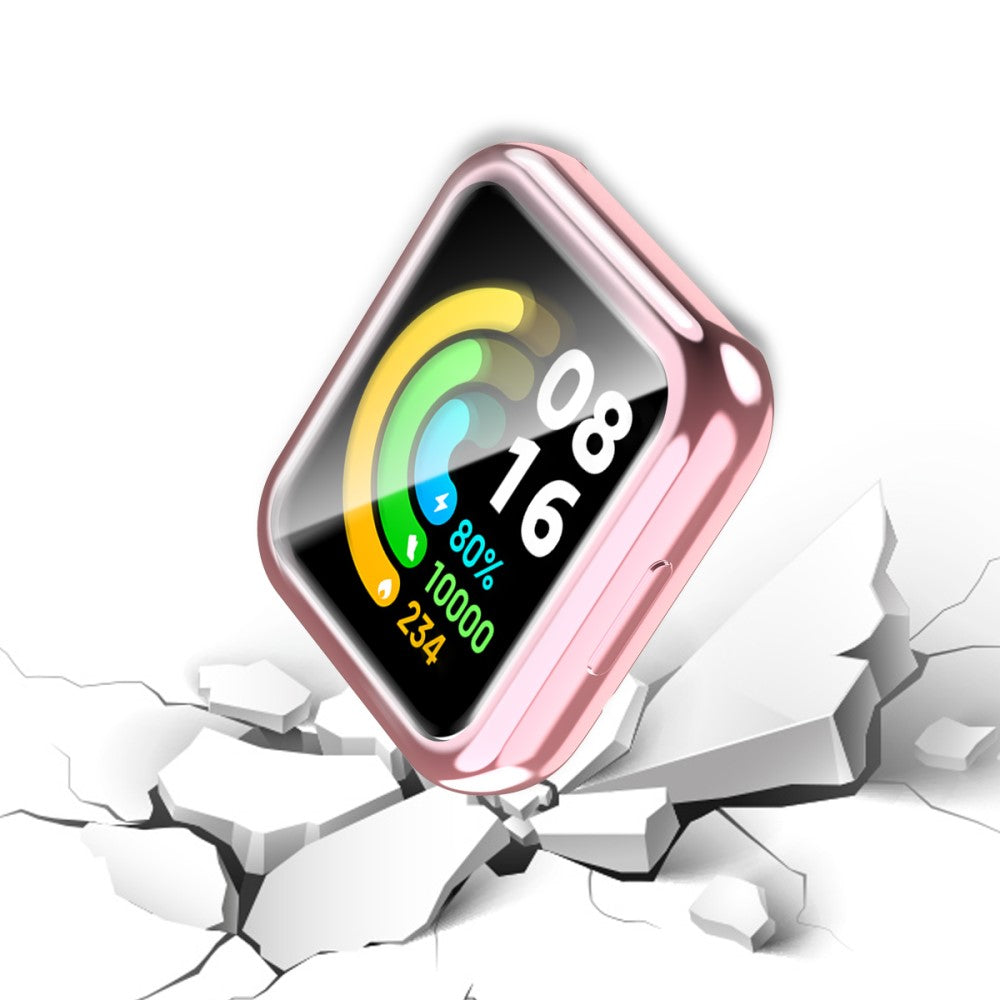 Super Pænt Xiaomi Redmi Watch 2 Cover med Skærmbeskytter i Silikone - Pink#serie_3